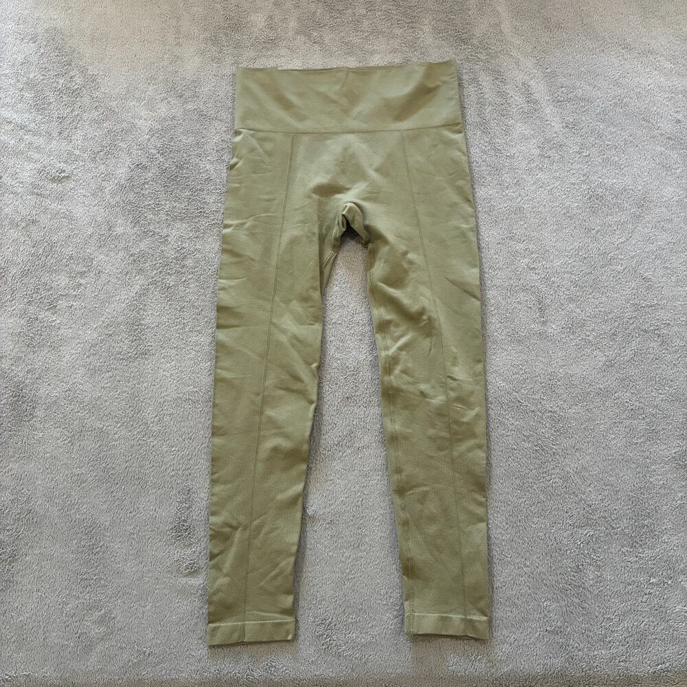 Yummie Olive Green Activewear Yoga High Waisted Seamless Leggings Women's Size L
